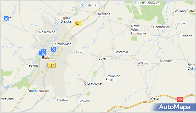 mapa Solec gmina Biała, Solec gmina Biała na mapie Targeo