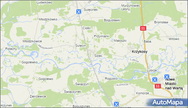 mapa Solec gmina Krzykosy, Solec gmina Krzykosy na mapie Targeo