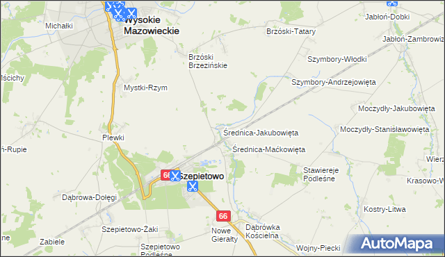 mapa Średnica-Jakubowięta, Średnica-Jakubowięta na mapie Targeo