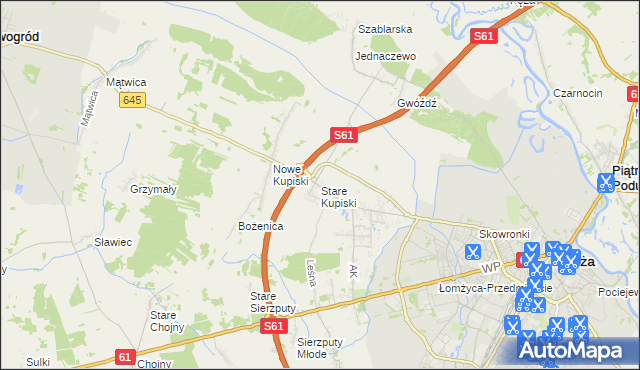 mapa Stare Kupiski, Stare Kupiski na mapie Targeo
