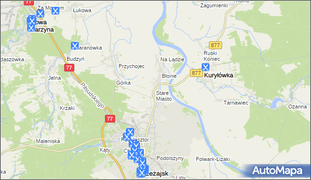 mapa Stare Miasto gmina Leżajsk, Stare Miasto gmina Leżajsk na mapie Targeo