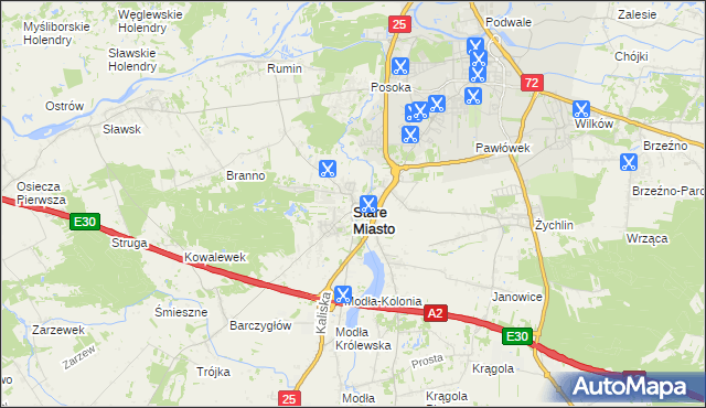 mapa Stare Miasto powiat koniński, Stare Miasto powiat koniński na mapie Targeo