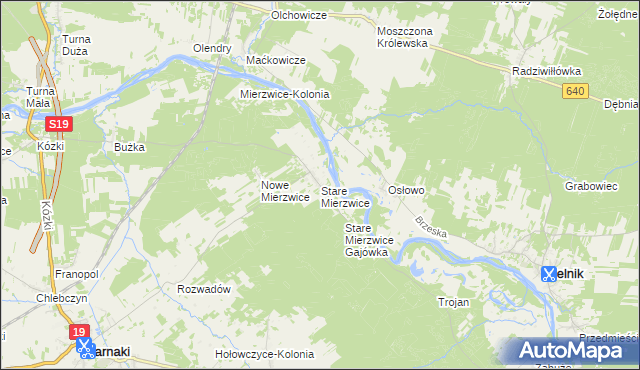 mapa Stare Mierzwice, Stare Mierzwice na mapie Targeo