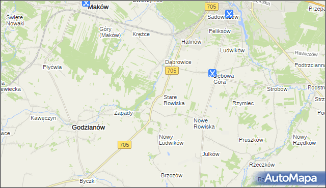 mapa Stare Rowiska, Stare Rowiska na mapie Targeo