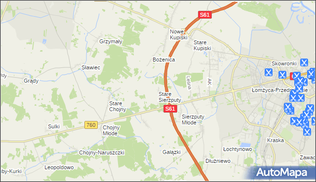 mapa Stare Sierzputy, Stare Sierzputy na mapie Targeo