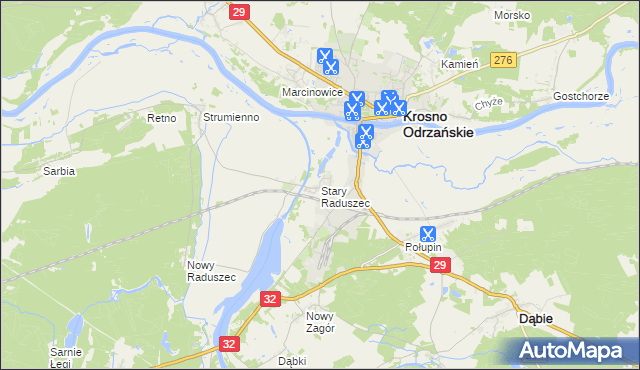 mapa Stary Raduszec, Stary Raduszec na mapie Targeo