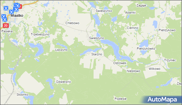 mapa Starzno, Starzno na mapie Targeo