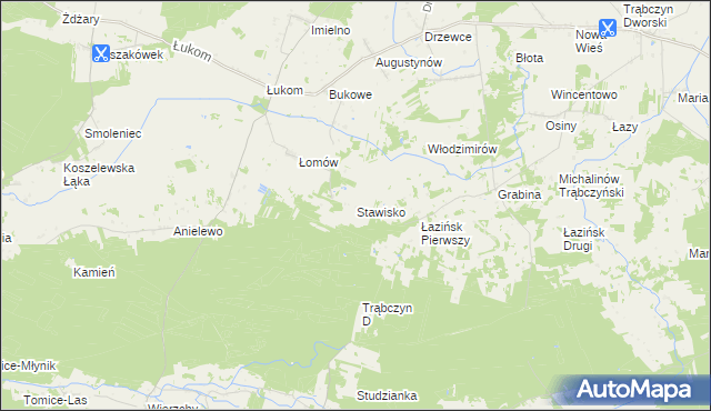 mapa Stawisko gmina Zagórów, Stawisko gmina Zagórów na mapie Targeo