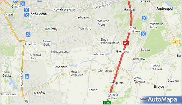 mapa Stefanów gmina Brójce, Stefanów gmina Brójce na mapie Targeo