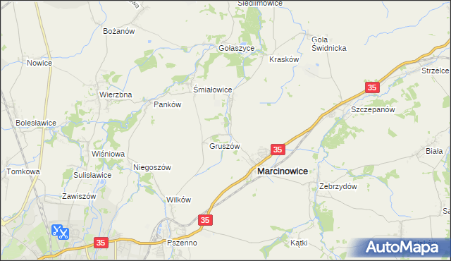 mapa Stefanowice gmina Marcinowice, Stefanowice gmina Marcinowice na mapie Targeo