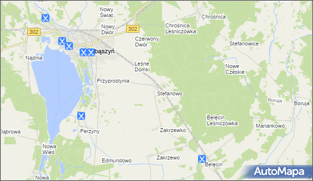 mapa Stefanowo gmina Zbąszyń, Stefanowo gmina Zbąszyń na mapie Targeo