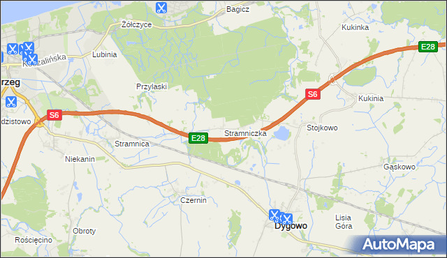 mapa Stramniczka, Stramniczka na mapie Targeo