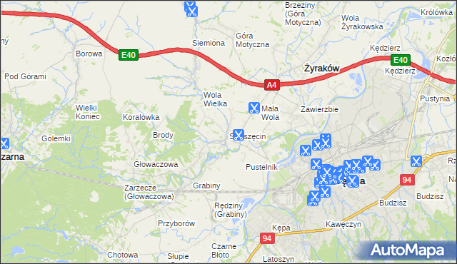 mapa Straszęcin, Straszęcin na mapie Targeo