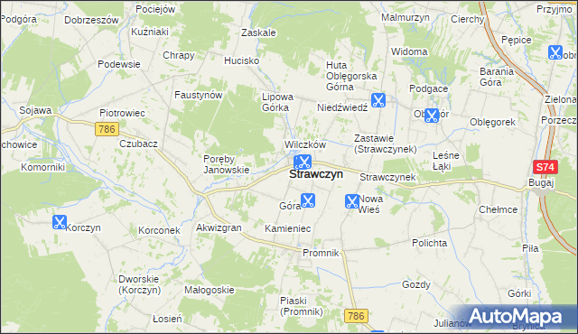 mapa Strawczyn, Strawczyn na mapie Targeo