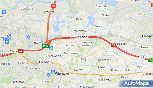 mapa Strumiany gmina Wieliczka, Strumiany gmina Wieliczka na mapie Targeo
