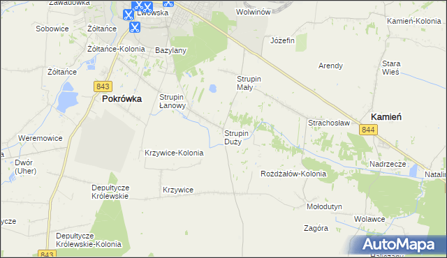 mapa Strupin Duży, Strupin Duży na mapie Targeo