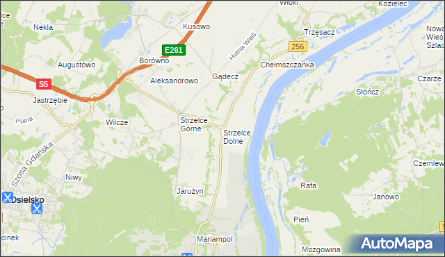 mapa Strzelce Dolne, Strzelce Dolne na mapie Targeo