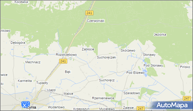 mapa Suchoręczek, Suchoręczek na mapie Targeo