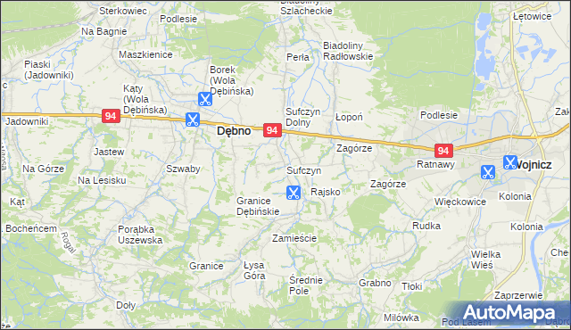 mapa Sufczyn gmina Dębno, Sufczyn gmina Dębno na mapie Targeo
