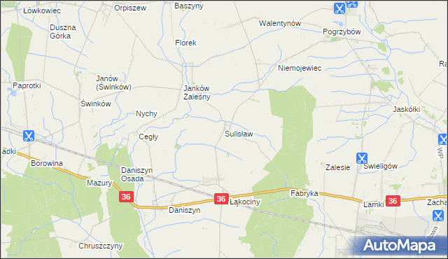 mapa Sulisław gmina Raszków, Sulisław gmina Raszków na mapie Targeo