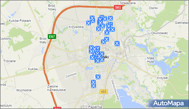 mapa Suwałk, Suwałki na mapie Targeo