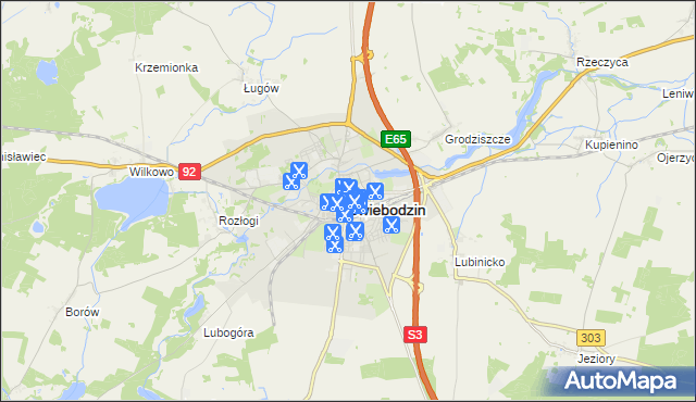 mapa Świebodzin, Świebodzin na mapie Targeo