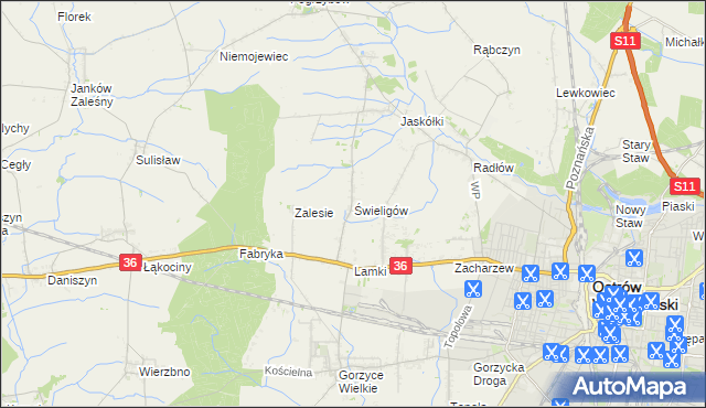 mapa Świeligów, Świeligów na mapie Targeo