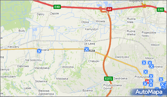 mapa Świlcza, Świlcza na mapie Targeo