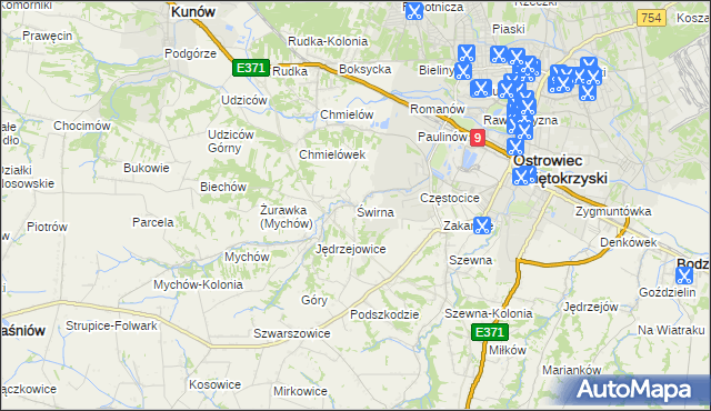 mapa Świrna, Świrna na mapie Targeo