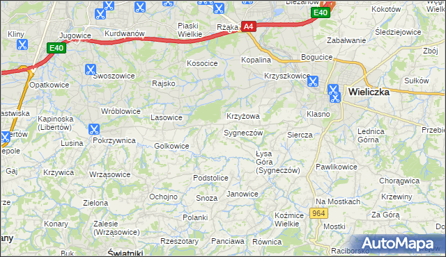 mapa Sygneczów, Sygneczów na mapie Targeo