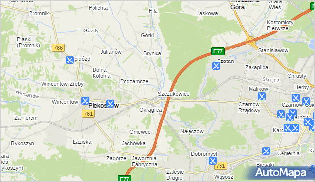 mapa Szczukowice, Szczukowice na mapie Targeo