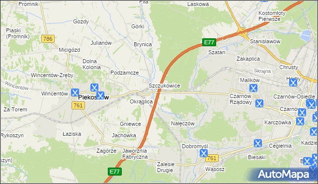 mapa Szczukowskie Górki, Szczukowskie Górki na mapie Targeo