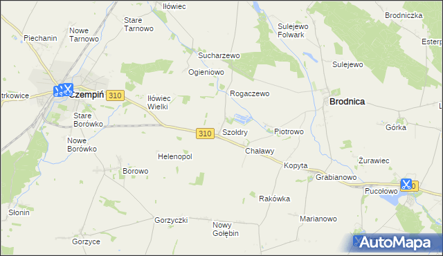 mapa Szołdry, Szołdry na mapie Targeo