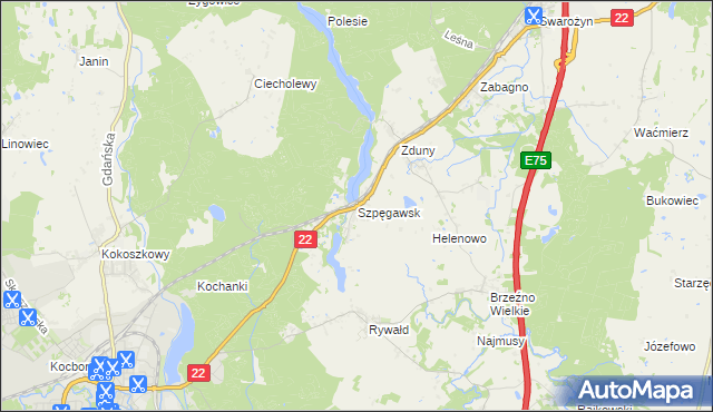 mapa Szpęgawsk, Szpęgawsk na mapie Targeo