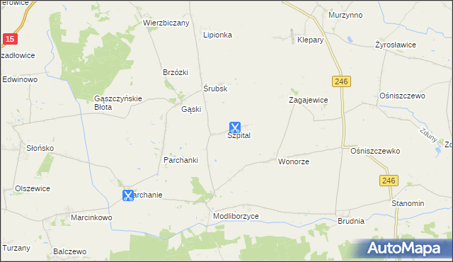 mapa Szpital, Szpital na mapie Targeo