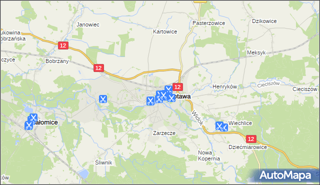 mapa Szprotawa, Szprotawa na mapie Targeo