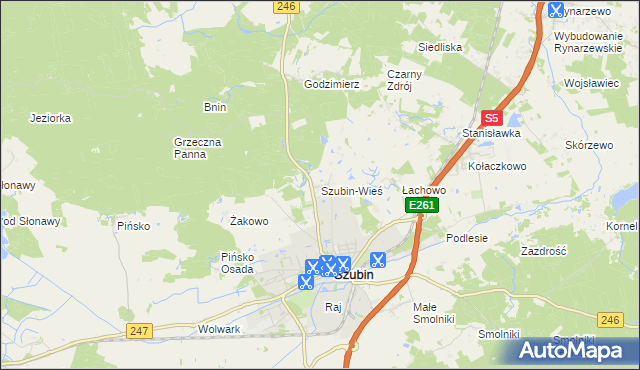 mapa Szubin-Wieś, Szubin-Wieś na mapie Targeo
