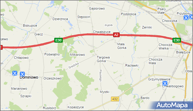 mapa Targowa Górka, Targowa Górka na mapie Targeo