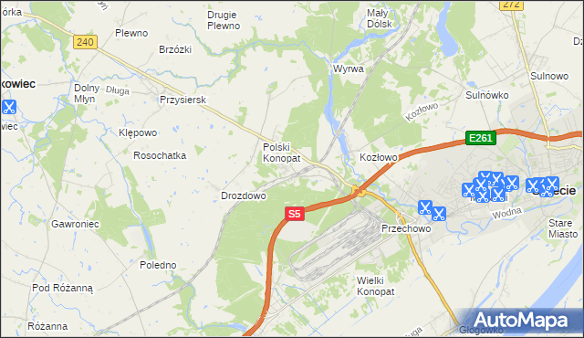 mapa Terespol Pomorski, Terespol Pomorski na mapie Targeo