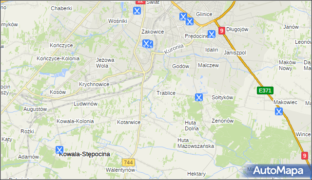 mapa Trablice, Trablice na mapie Targeo