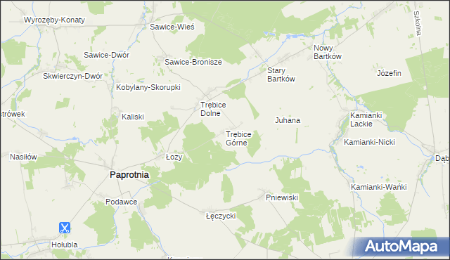 mapa Trębice Górne, Trębice Górne na mapie Targeo