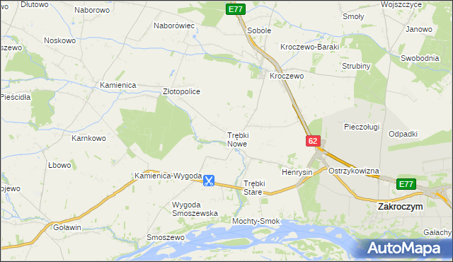 mapa Trębki Nowe, Trębki Nowe na mapie Targeo