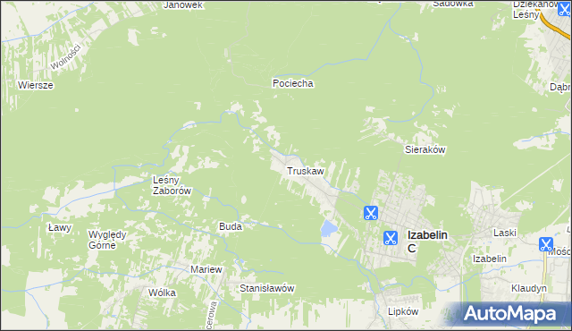 mapa Truskaw, Truskaw na mapie Targeo