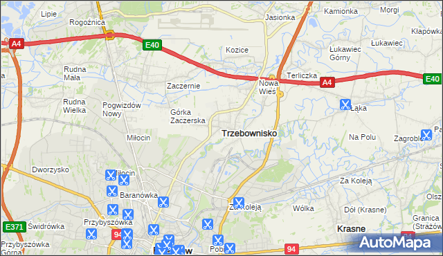 mapa Trzebownisko, Trzebownisko na mapie Targeo