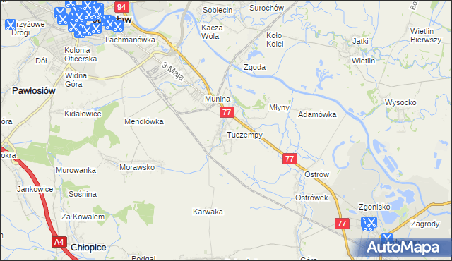 mapa Tuczempy, Tuczempy na mapie Targeo