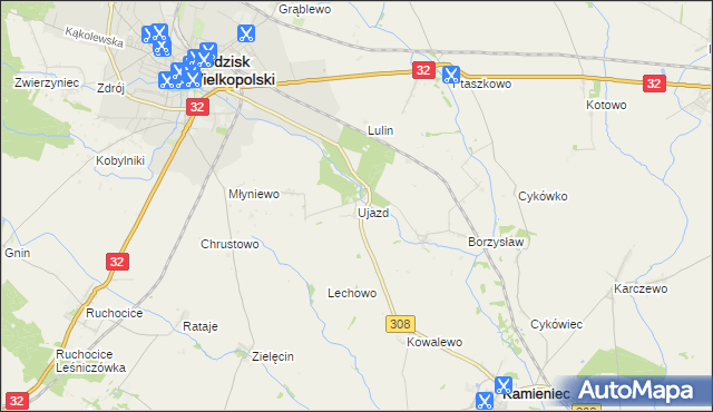 mapa Ujazd gmina Kamieniec, Ujazd gmina Kamieniec na mapie Targeo