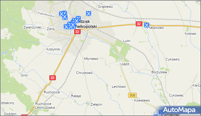 mapa Ujazd-Huby, Ujazd-Huby na mapie Targeo