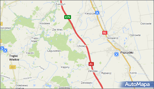 mapa Ulkowy, Ulkowy na mapie Targeo