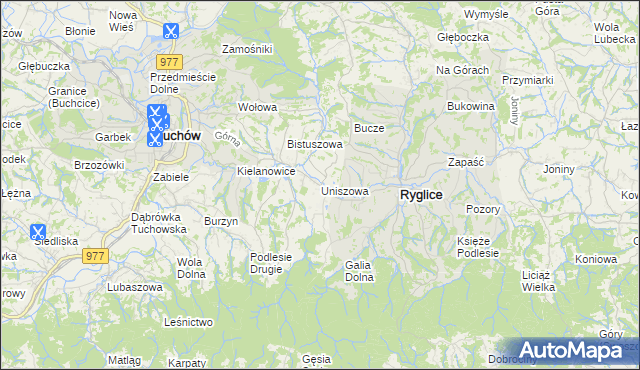mapa Uniszowa, Uniszowa na mapie Targeo