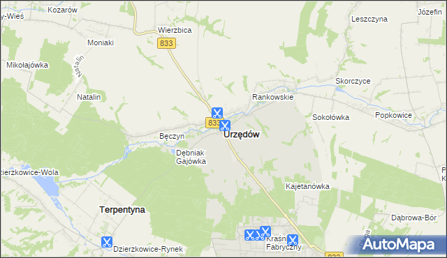 mapa Urzędów, Urzędów na mapie Targeo